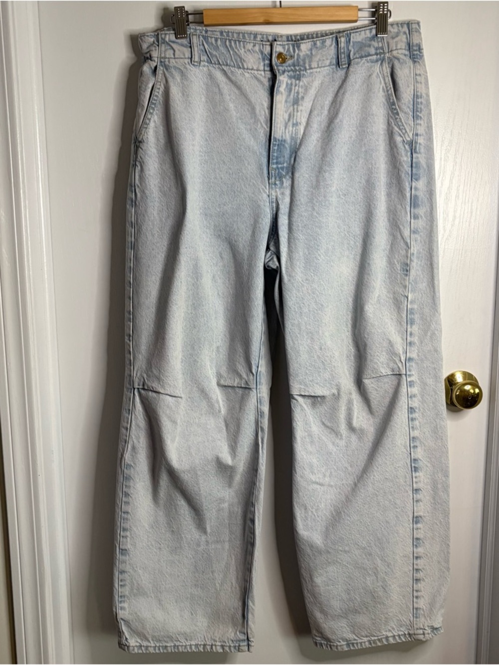 Zara Balloon Light Blue Denim Jeans Size 12